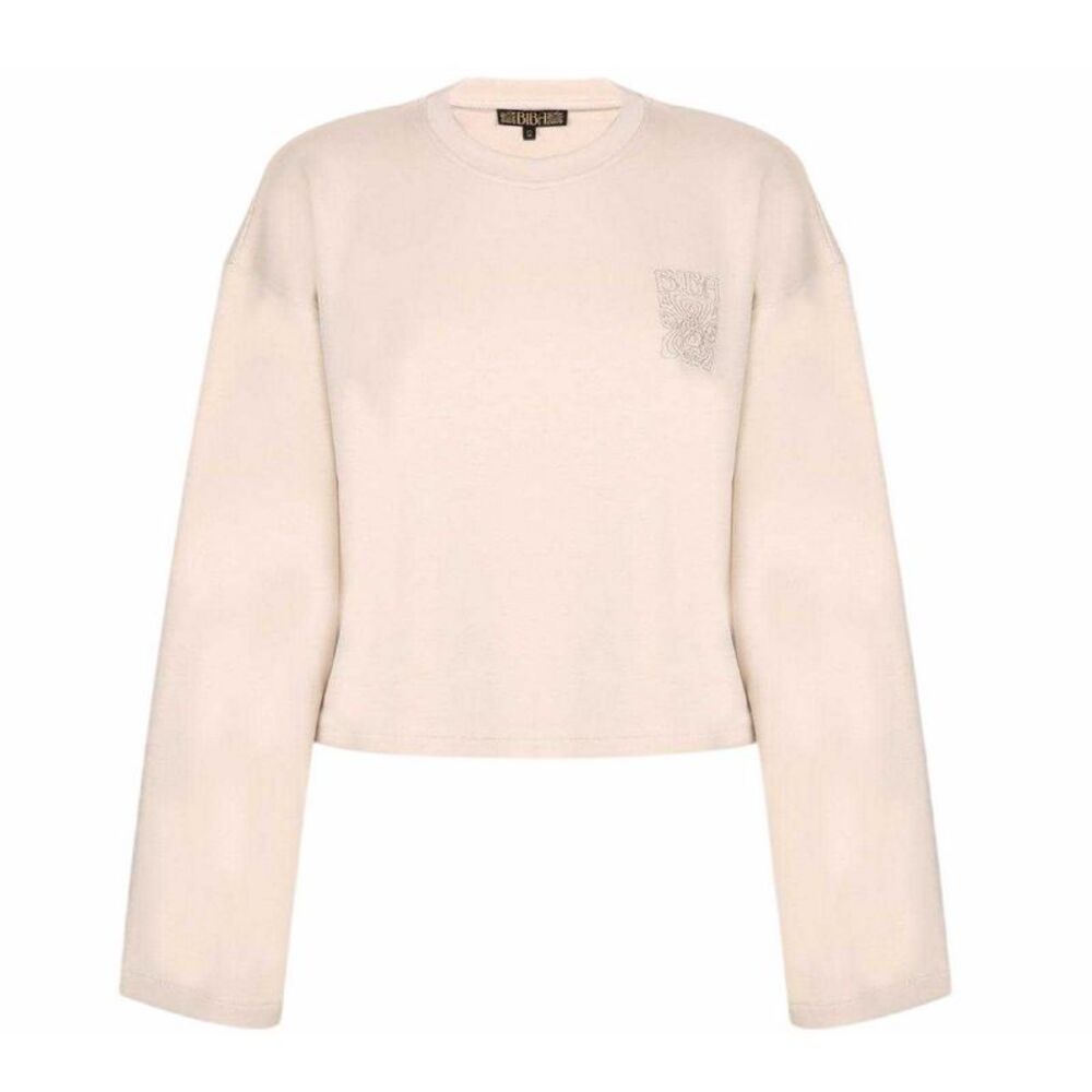 Biba Womens/Ladies Embroidered Logo Crop Sweatshirt / Neutral